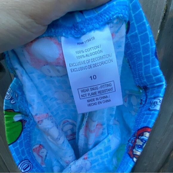 Super Mario Boys 4-Piece Cotton Pajama Set, Size 10 - Picture 5 of 11
